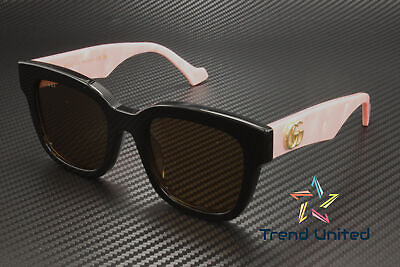 #ad GUCCI GG0998S 005 Rectangular Acetate Black Pink Brown 52 mm Women#x27;s Sunglasses