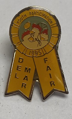 #ad Del Mar Fair 1995 Youth Participation Rosette Shaped Souvenir Lapel Hat Pin