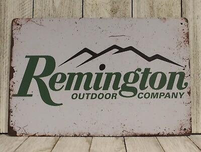 #ad Remington Guns Tin Sign Metal Vintage Rustic Look Rifle Gun Shop Hunter