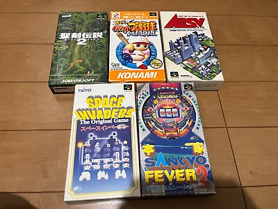 #ad Japan Super Famicom SNES Games lot of 5 BOX and Manual $60.00