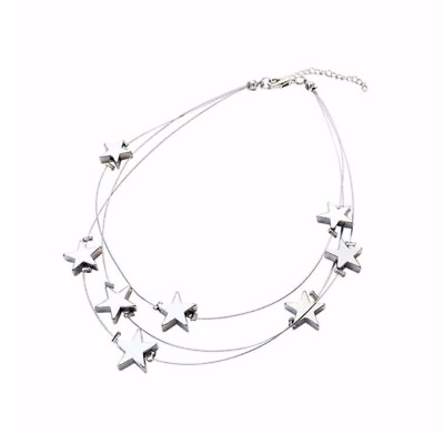 #ad Simple Star Charm Choker Multilayer Collar Necklace Jewelry Clavicle Chain