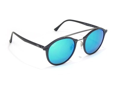 #ad Ray Ban Rb4266 Black Frame Blue Mirror 49mm Lens Sunglasses
