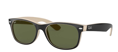 #ad Ray Ban 52mm Wayfarer Color Mix Black on Biege Sunglasses RB213287552