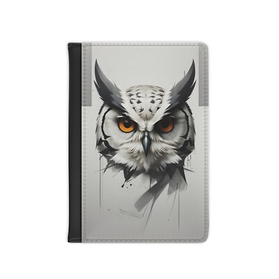 #ad Dark Grey OwlFace Wallet Design Passport Cover. $29.72