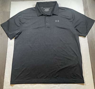 #ad Under Armour The Playoff Polo Short Sleeve Shirt Black Mens 2XL