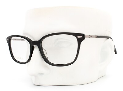 #ad Gucci GG 0520O 001 Eyeglasses Glasses Polished Black w Silver Logo 53 17 140 $135.00