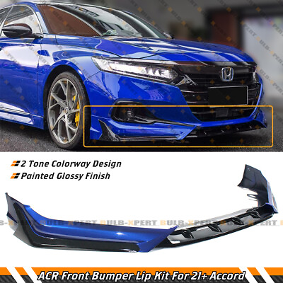 #ad ACR Still Night Pearl Blue Front Bumper Lip Splitter Kit For 21 22 Honda Accord