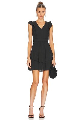 #ad BCBGeneration Black Babydoll Mini Dress Short Sleeve Women’s Size 10 V Neck $24.99