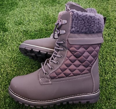 #ad NEW Polar Women’s Thermal Winter Boots Zipper Snow Boots Gray US Size 8 $32.99