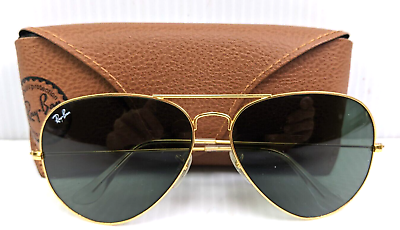 #ad Vintage Ray Ban RB3025 Aviator Sunglasses 62mm Large W2027 with Case