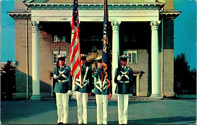 #ad Staunton VA Military Academy Color Guard Postcard Used 31285
