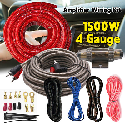 #ad Car Audio 4 Gauge Cable Amp Amplifier Install Kit RCA Subwoofer Sub Wiring Set