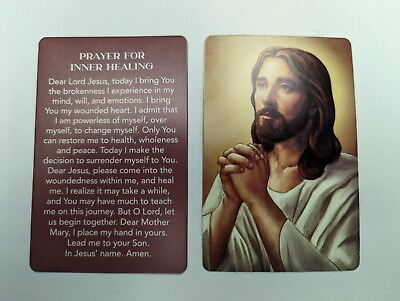 #ad PRAYER FOR INNER HEALING Lot of 2 Laminated Catholic prayer cards