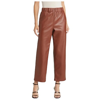 #ad NWT Blank NYC Size XL Brown When Its Love Elastic Waist Crop Faux Leather Pants