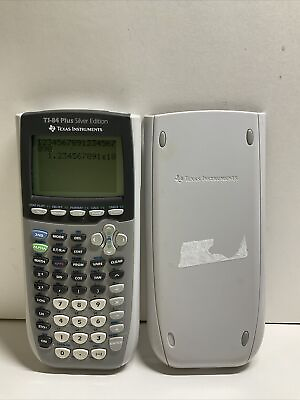 #ad Texas Instruments TI 84 Plus Silver Edition Graphing Calculator Tested Working
