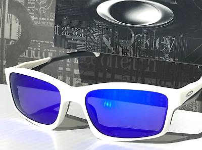 #ad NEW Oakley CHAINLINK Matte White POLARIZED Galaxy Blue Lens Sunglass 9247