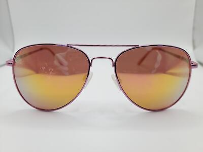 #ad Womens Pink Aviator Sunglasses Mirror Lens Spring Hinges