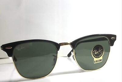 #ad Ray Ban Clubmaster Classic RB3016 51mm Sunglasses Black Green
