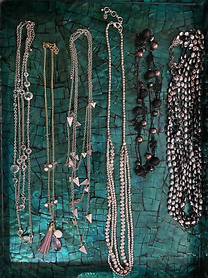 #ad Mixed Lot of 5 Costume Jewelry Necklaces