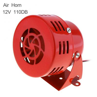 #ad Compact Electric Motor Driven Alarm Horn Air Raid Siren Red for Any 12V Vehicles