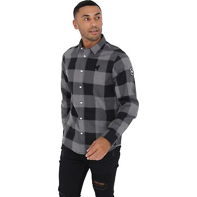 #ad Mens Good For Nothing Vienna Check Flannel Soft Cotton Shirt Regular Fit