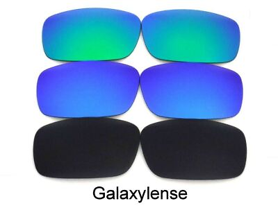 #ad Galaxy Lens For Oakley Racing Jacket Jawbone Non Vented Blackamp;Blueamp;Green Polariz