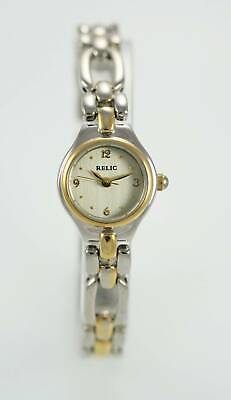 #ad Relic Watch Womens Champagne Stainless Steel Silver Gold Water Resistant Quartz