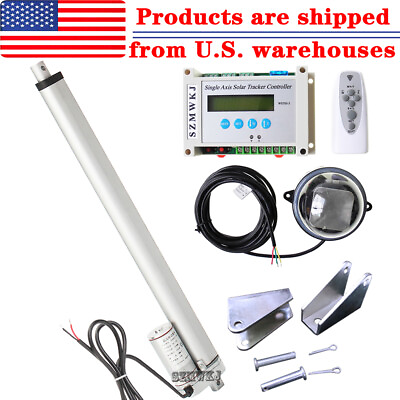 #ad Single Axis Solar Tracker System 14quot; Inch 12V 1500N Linear Actuator Controller