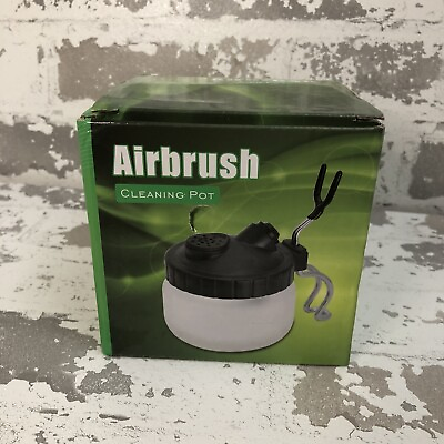 #ad Airbrush Paint Cleaning Pot Multifunctional Station Glass Stand Filters Brushes