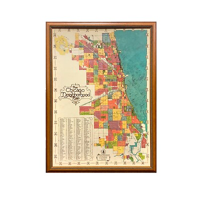 #ad Second Edition Framed Chicago Hood Map