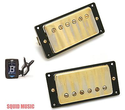 #ad Seymour Duncan Antiquity Humbucker Set Aged Gold Cover FREE GUITAR TUNER $358.00