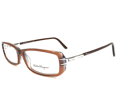 #ad Salvatore Ferragamo Eyeglasses Frames 2616 B 494 Brown Crystals Silver 53 16 135