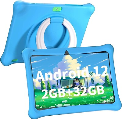 #ad Kids Tablet 10.1 inch Android 12 Tablet for Kids 32GB Bluetooth WiFi Dual Camera $54.29