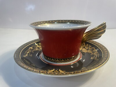 #ad Rosenthal Versace Medusa Red Tea Cup amp; Saucer Perfect Retail $410 6 Available