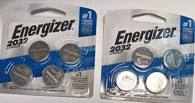 #ad Brand New 2X 4 Pack Energizer Batteries CR2032 3V Lithium Coin Cell 8 Total Ct
