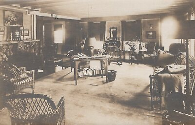 #ad Beautiful Old Home Furnishings Wicker Chairs Vintage Real Photo RPPC Post Card