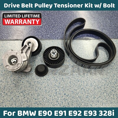 #ad Brand New Drive Belt Pulley Tensioner Kit w Bolt For BMW E90 E91 E92 E93 328i $52.42