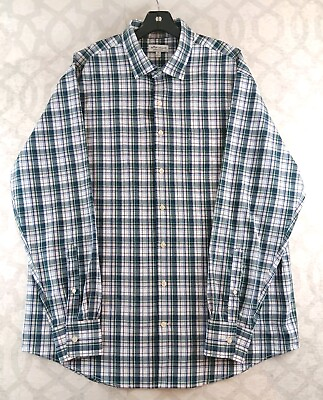 #ad Peter Millar Summer Comfort Button Shirt Men XL Plaid Gray