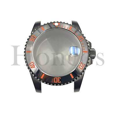 #ad MODS Replacement Watch Black Orange Case SUB Style Fits for Most NH35 36 ETA2836