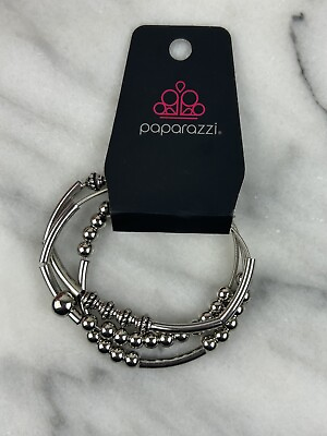 #ad Paparazzi Bracelet Womens Silver Tone Stretch Fashion Jewelry New
