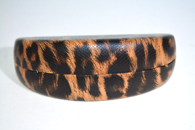 #ad Eyeglasses Case Hard Clam Shell Soft Lining Leopard Animal Print Glasses Holder
