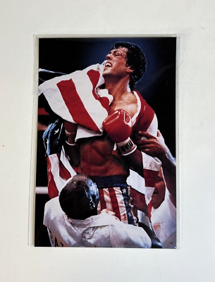 #ad Sylvester Stallone Rocky IV Movie Poster 4x6 POSTCARD NEW Classic Flag image