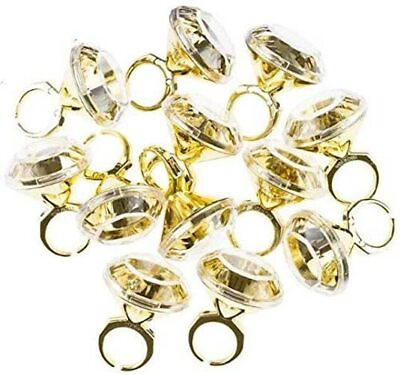 #ad 12 pc Princess Diamond Plastic Rings Birthday Party Favors Party Supplies
