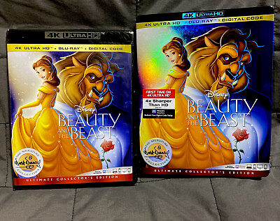 #ad Beauty and the Beast Walt Disney 4K Ultra HD Blu Ray Digital New With Slip