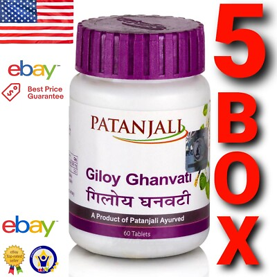 #ad Patanjali OFFICIAL Exp 11 2024 5 BOX 300 TABLET Giloy Ghanvati Divya Baba Ramdev