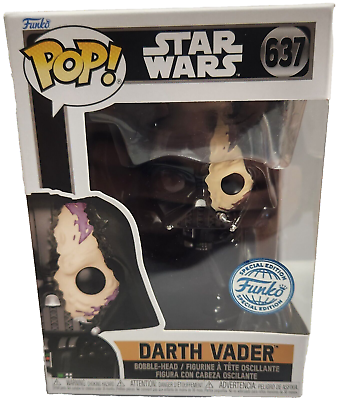 #ad Funko POP Darth Vader Damaged Helmet Star Wars #637 Special Edition