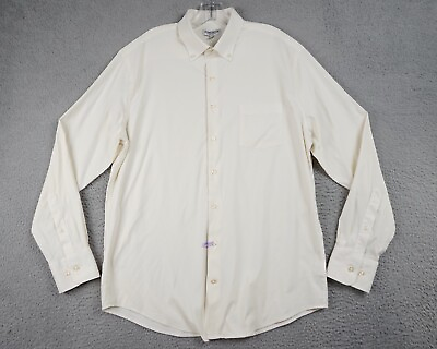 #ad Peter Millar Summer Comfort Shirt Button Down Mens Sz Large Ivory Cream L