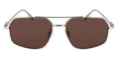 #ad Salvatore Ferragamo SF313S Sunglasses Men Gold Brown 58mm New 100% Authentic