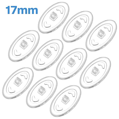 #ad 10pcs 17mm Oval Silicone Screw In Nose Pads Grip On Side Holders Spectacles