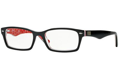 #ad Ray Ban Designer Reading Eye Glasses RX5206 2479 52 Black Red 52mm